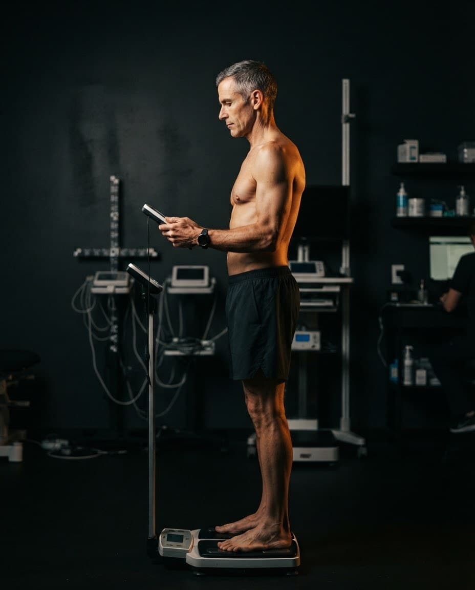Body composition scan measuring lean mass and visceral fat