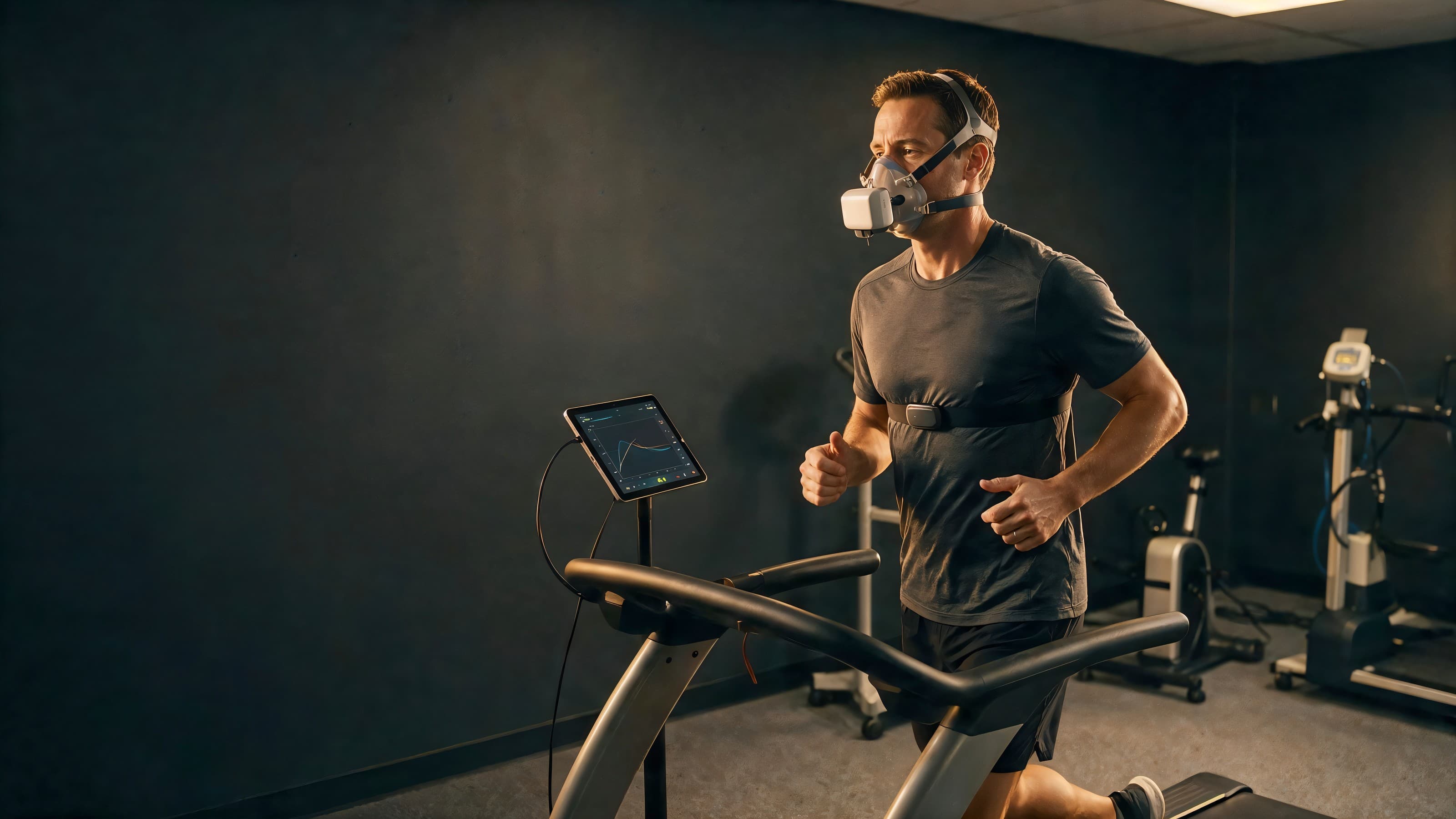 A member running a VO₂ max test in a breath analyser at the Orba clinic in Bangkok